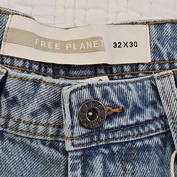Free Planet Jeans Men's 32x30 Light Wash Relaxed Tapered NWT Earth Friendly NEW - Picture 11 of 16